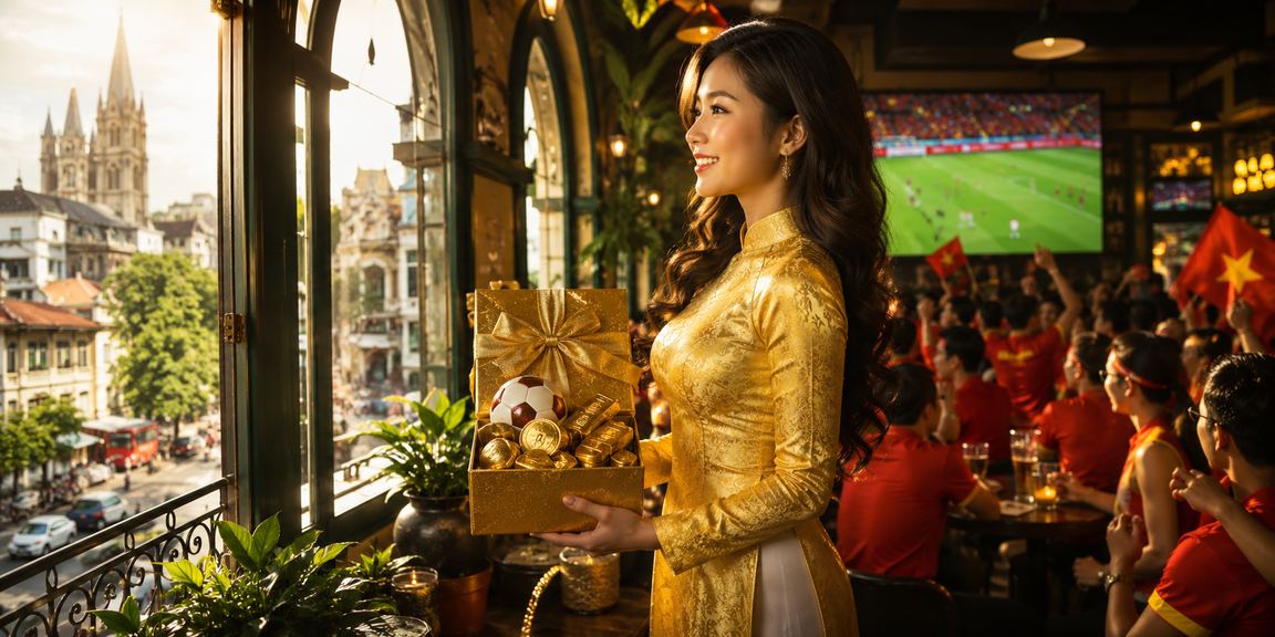 Người phụ nữ Hà Nội mặc áo dài truyền thống đặt cược thể thao trực tuyến